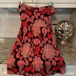 Judith March jersey knit tube top minidress in 70’s inspired fabric- Medium